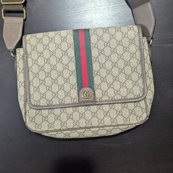 Gucci Crossbody Bag — GG Monogram Canvas w/ Web Stripe - Picture 3 of 8
